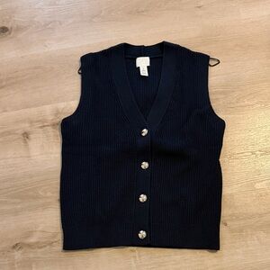 H&M Women's Navy Sleeveless Sweater Vest